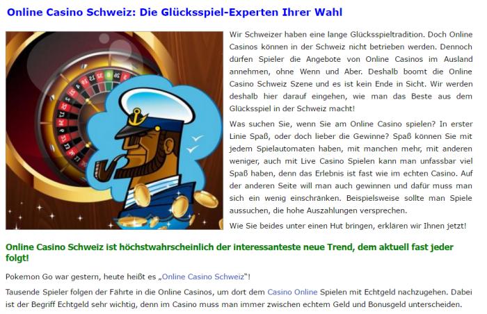 BesteCasinosSchweiz.com Screenshot