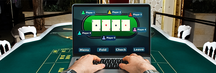 Pokertisch am Laptop