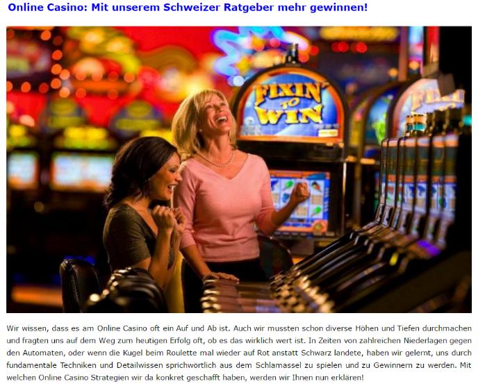 Online-Casino-Ratgeber.ch Screenshot